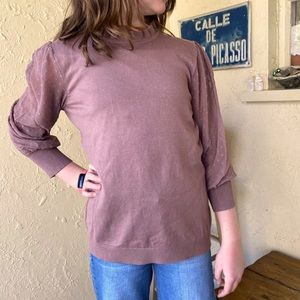 Adrianna Papell NWT puffed dot sleeved sweater top